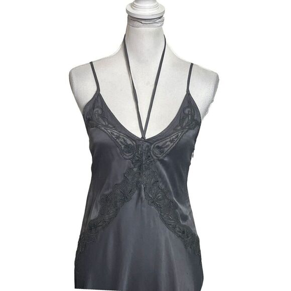 ZARA NWT Midi Camisole Slip Dress Charcoal Grey Women’s Size Small Satin - Picture 3 of 13